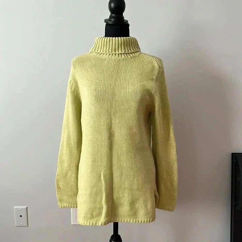 Willi Smith 100% cotton Green Knit turtleneck sweater